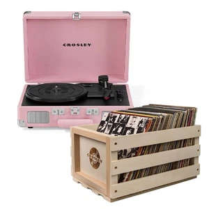 Crosley Cruiser Bluetooth Portable Turntable - Blush Pink + Bundled Crosley - Picture 1 of 5