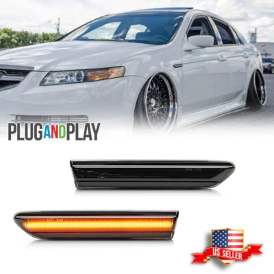 2x Lámpara de señalización lateral LED ámbar frontal de humo para 04-2008 Acura TL Foto 1 de 4