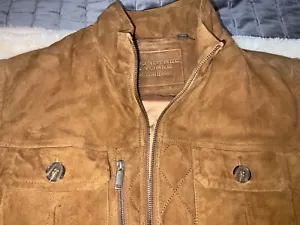 Roundtree & Yorke Luxury Suede Cognac Quilted Vest W/Pockets Sz Large New $325. - Picture 1 of 15