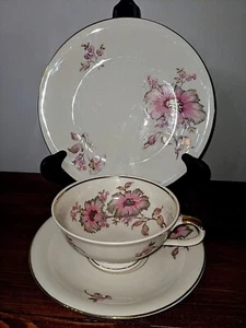 Vintage Porzellan Trio Bavaria S Lorinding Trio Teetasse, Untertasse & Beilagenteller - Bild 1 von 5