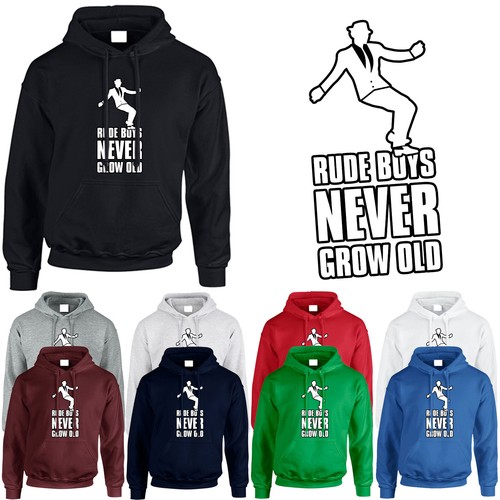 RHUDE Felpa con cappuccio uomo Rude Boys Never Grow Oldertente divert novit donnax unisex