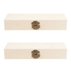 2 Pcs Solid Wood Wooden Storage Box Pupils Pencil Organizer Case