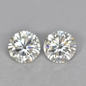 1.96Ct (2Pcs) Round Pair Wonderful Luster Real White Moissanite _Top Quality - Picture 1 of 1