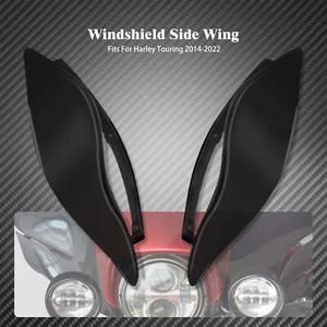 Black ABS Plastic Side Wings Air Deflectors Fit For Touring Electra Glide 14-22 - Imagen 1 de 11
