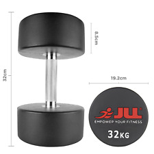 JLL® PU Dumbbells 4kg-32kg, Sold in Pairs, Heavy Duty, Commercial Grade