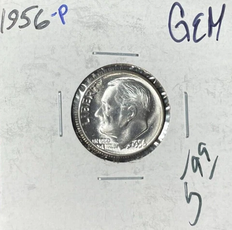 1956-P ROOSEVELT SILVER DIME ~ GEM ~BEAUTIFUL COIN~ Cover