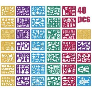 40pcs Plastic Drawing Stencils Set, Stencils for Kids with Over 400+ Differen... - Picture 1 of 6
