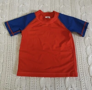 Tucker + Tate Baby Boy Size 12- 18 M  Orange and Blue Short Sleeve Rash Guard - Picture 1 of 3