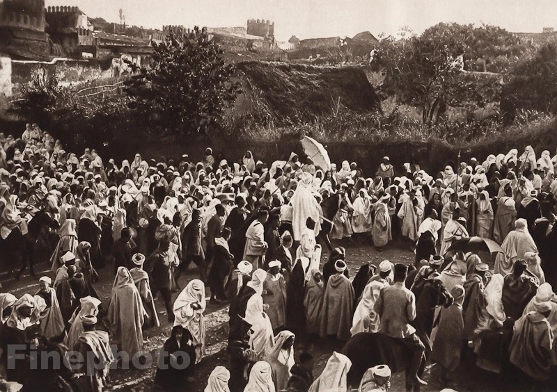 1924 年原版摩洛哥 Moulay Pilgrimage 学生景观艺术 ~ FLANDRIN Lehnert — 第 1/1 张图片