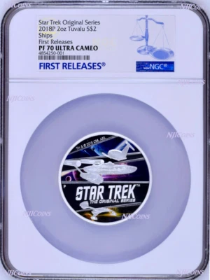 850 Mintage 2018 Star Trek The Original Series Ships 2oz Silver Coin NGC PF70 FR - Image 1 of 4