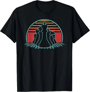 Chess Pieces Retro Vintage 80s Style Gift Unisex T-Shirt - Picture 1 of 4