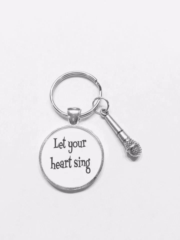 Keychain Let Your Heart Sing Microphone Gift For Singer Musician Musical Artist — 第 1/1 张图片