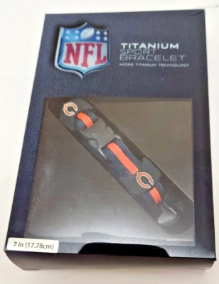 Спортивный браслет Chicago Bears NFL 7 дюймов титан - Изображение 1 из 2