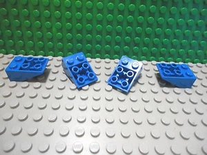 Lego 4 blaue 3x2 umgekehrte Steine Block Schrägen NEU - Bild 1 von 1