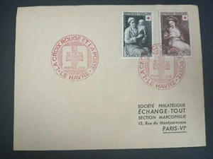 France Premier Day FDC Yvert 966/67 Cross Red 15F+5F 12F+3F The Harve - Picture 1 of 1