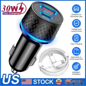 For Google Pixel 9 Pro XL 8a 8 Pro 6 30W USB-C PD Fast Car Charger Type C Cable - Picture 1 of 20