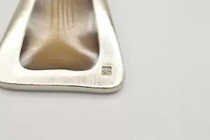 Givenchy Vintage Colgante Plata Cepillada 4G Logotipo Abstracto Pista Firmado Años 80 BinV - Imagen 1 de 8