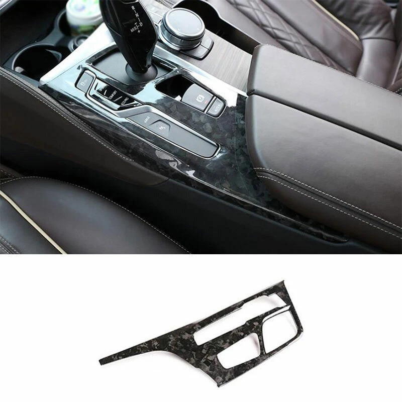 Cuadro de cambio de marchas de consola central de fibra de carbono forjado para BMW Serie 5 18-2022 Foto 1 de 4