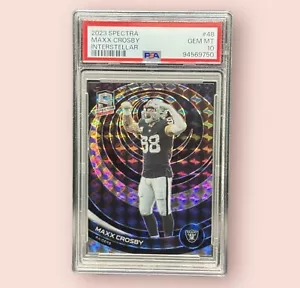 Maxx Crosby 2023 Spectra Interstellar Black Hyper PSA GEM MT 10 POP 1 - Bild 1 von 2
