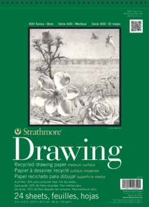 Strathmore 400 Series Recycled Drawing Pad, 9"x12" Wire Bound, 24 Sheets - Picture 1 of 1