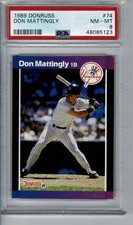 1989 Donruss #74  PSA 8   Don Mattingly    NY Yankees