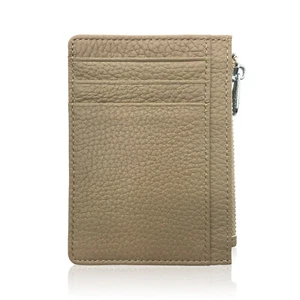 Cartera delgada de cuero minimalista con cremallera, bolsillo frontal porta tarjetas de crédito - Imagen 1 de 53