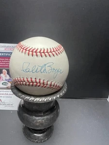 Clete Boyer - Signed Brown Baseball - JSA Authenticated (AY19217) - Picture 1 of 7