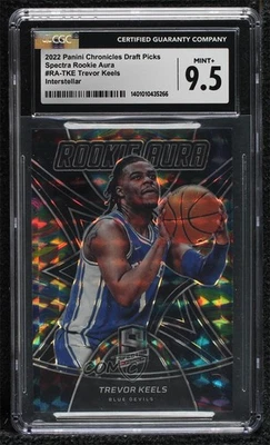 2022 Chronicles Draft Picks Interstellar Prizm /49 Trevor Keels CGC 9.5 Mint+ RC - Image 1 of 2