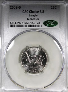 2002-D Tennessee State Quarter CAC Choice BU Sample Slab - Picture 1 of 4