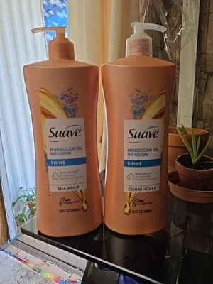 Suave CHAMPÚ Y ACONDICIONADOR para infusión de aceite marroquí con bomba 28 oz difícil de encontrar nuevo conjunto Foto 1 de 2
