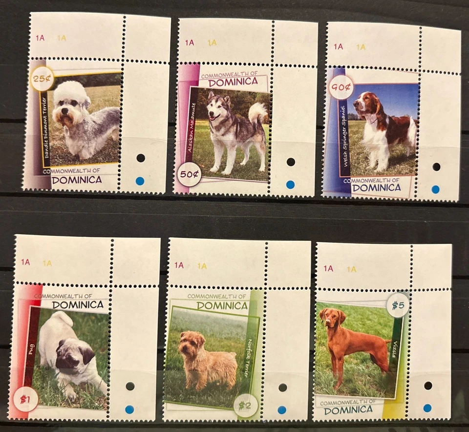 Dominica, dogs,S.C#2660-5 S.C.V.$8.5 ,MNH, complete set of 6 as issued in 2008 - Image 1 of 1