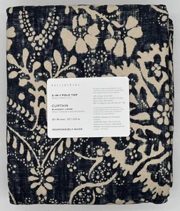 Pottery Barn Bernyce VERDUNKELUNG Gardine Vorhang (1) ~ 50 x 84 ~ Indigo - Bild 1 von 2