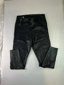 Leggings Depot Women’s 2X XXL Jet Black Faux Leather Leggings NWT Stretch - Picture 1 of 3
