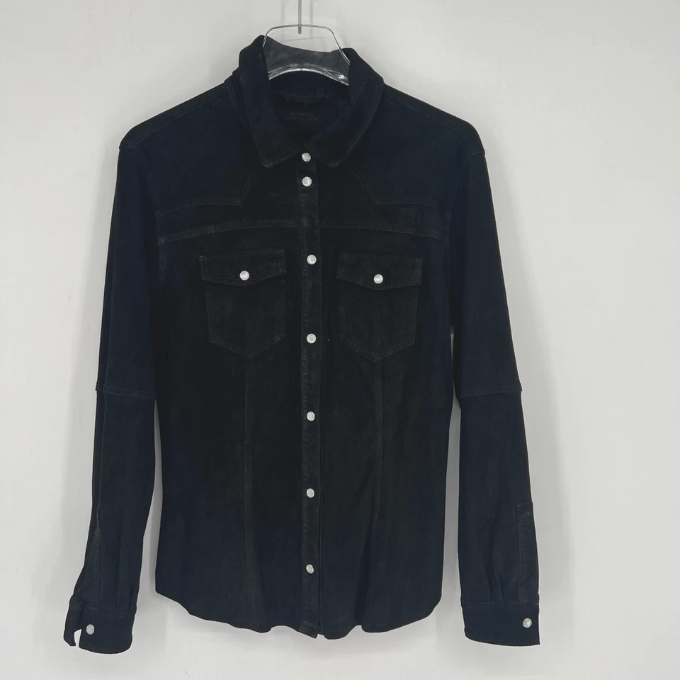 Chaqueta de gamuza Simple Laguna para mujer S Shacket negra clásica minimalista básica Foto 1 de 4