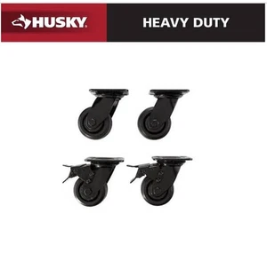 Husky 4 in Caster Kit for Heavy Duty Welded Steel - Black (HTC1000005) - Picture 1 of 2