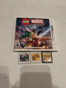 Nintendo 3ds Lego Batman, Lego Marvel, Super Mario Maker, Mario Party Ds Bundle - Picture 1 of 8