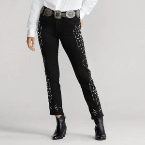 Polo Ralph Lauren Studded The Callen Embellished Jeans Black - Picture 1 of 7