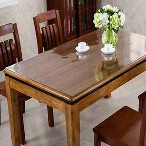 1.5mm Thick Clear Transparent Vinyl PVC Tablecloth Table Protector Plastic Cover - Picture 1 of 7