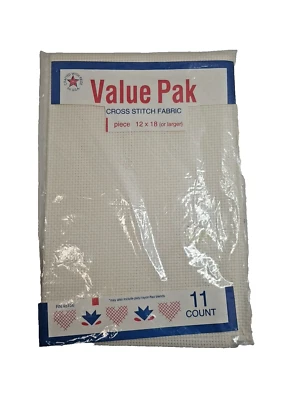 White 11 Count Aida Cloth 12 X 18 Inch Made in USA - Image 1 of 4