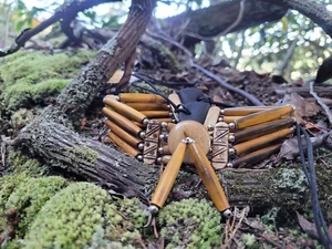 Büffelknochen 4-zeiliges Halsband Perlen Tribal Indianer Halskette Kastanie Chic - Bild 1 von 8