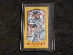 2016 Topps Gypsy Queen Marcell Ozuna Mini Gold SP Serial #'d 03/50 #299 Marlins - Picture 1 of 5