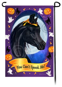 Halloween Garden Flag - Black Arabian Horse - Picture 1 of 1