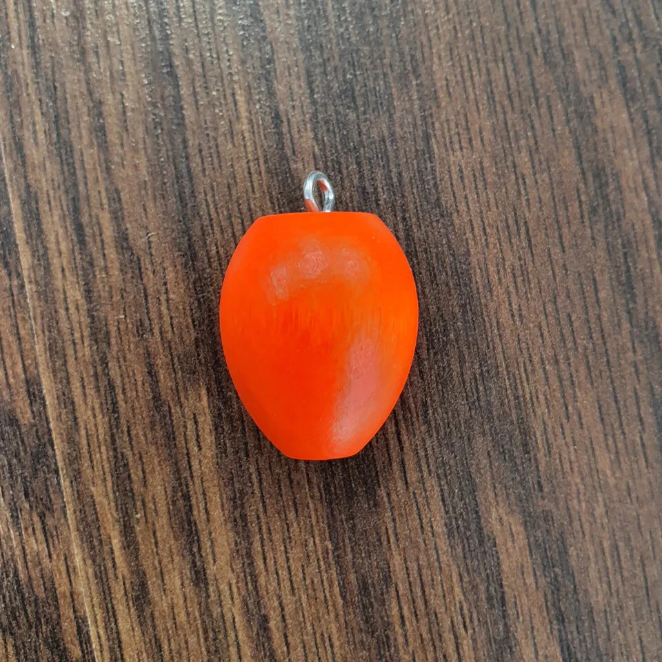 Bobber de ovo de madeira laranja Hi-Vis - Escolha entre 3 tamanhos - Feito nos EUA - Imagem 1 de 1