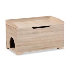 Baxton Studio Mariam Modern and Contemporary Oak Finished Wood Cat Litter Box...