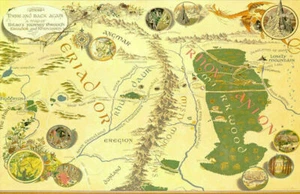 *THE HOBBIT* LORD OF THE RINGS BILBO'S JOURNEY THERE AND BACK AGAIN REPLICA MAP - Picture 1 of 1