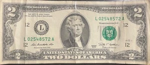 2 DOLLAR BILL 2009 SERIES (RARE) Collectable bill L 13523923 A - Picture 1 of 2