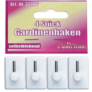 4 X Crochets Fixation Adhésif Support Tringle Rideau Fenêtre Voilage Blanc - Imagen 1 de 1