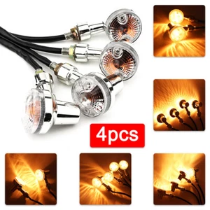 4x 2.4" plastic Mini Amber Bullet Turn Signal Direction Indicator Light Lamp - Picture 1 of 8