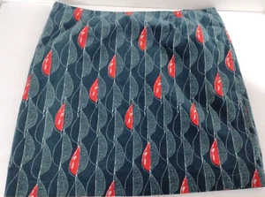 White Stuff Velour Skirt UK 14 EU 42 Forest Green Mini Side Zipper Lined US 10 - Picture 1 of 8
