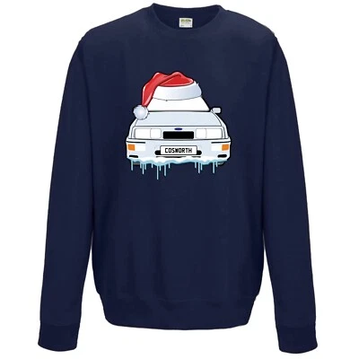 ICONIC ART FACTORY IconicAF Santa Hat Mk1 Sierra RS Cosworth mens Christmas Sweatshirt Jumper Gift